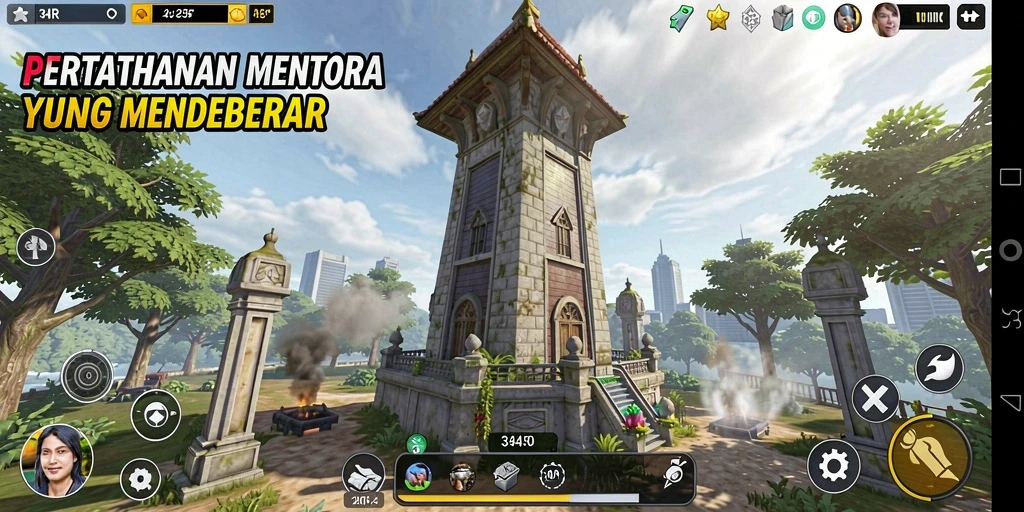 Gameplay menara pertahanan yang seru dan strategis.
