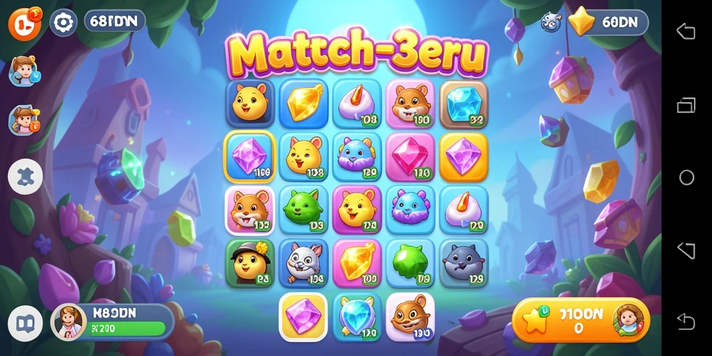 Tampilan gameplay seru dari 68IDN dalam aksi match-3.