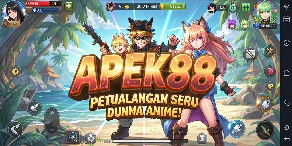 Screenshot APEK88 menampilkan pertarungan karakter Anime yang seru.