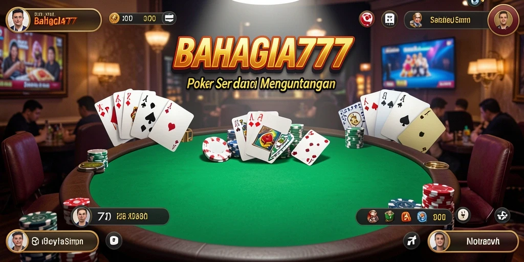 Tampilan seru dari gameplay Poker di BAHAGIA777.