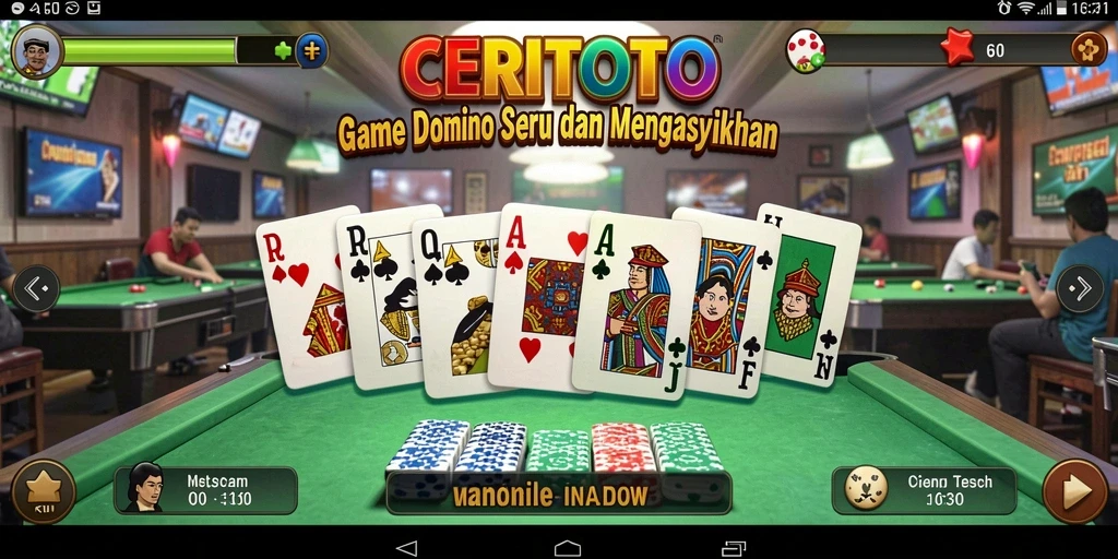 Screenshot gameplay CERITOTO menampilkan momen seru permainan Domino.