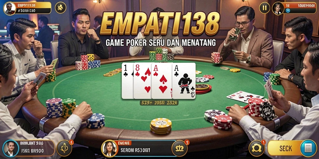 Screenshot gameplay EMPATI138 menunjukkan serunya bermain poker dengan teman.
