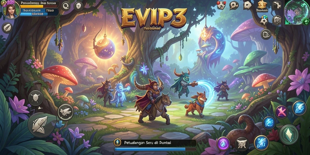 Tangkapan layar <strong>EVIP3</strong> yang menampilkan aksi petualangan mendebarkan.