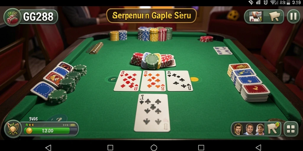 Screenshot menunjukkan gameplay seru GG288 dalam permainan Gaple.