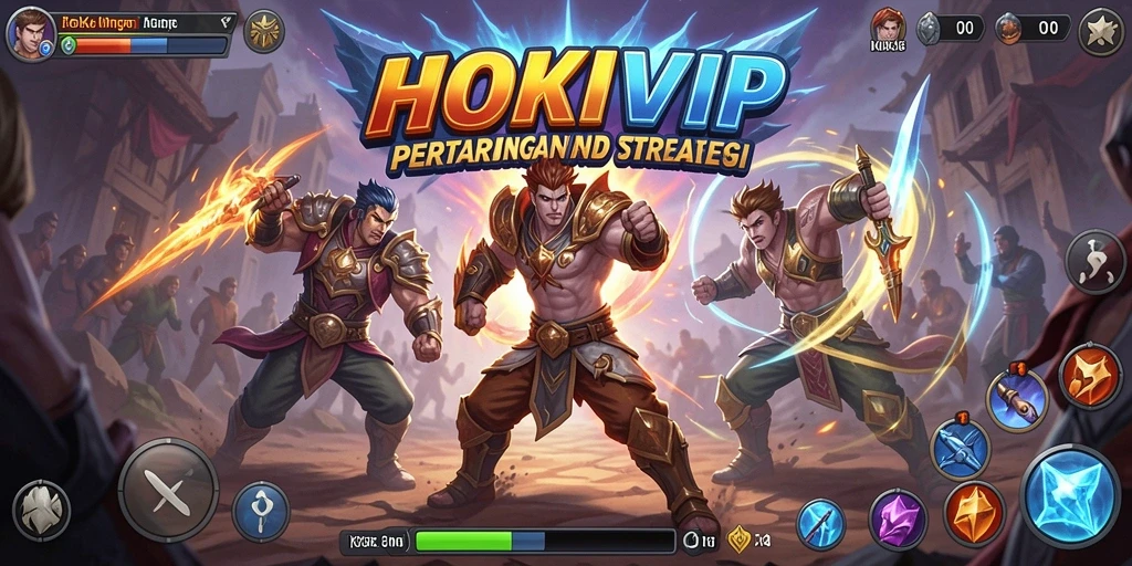 Tampilan gameplay HOKIVIP dengan aksi Fighting yang epik.