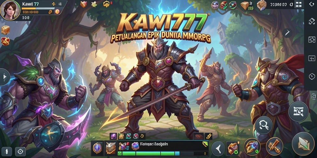 Screenshot KAWI777 menampilkan aksi pertempuran mendebarkan dalam dunia MMORPG.