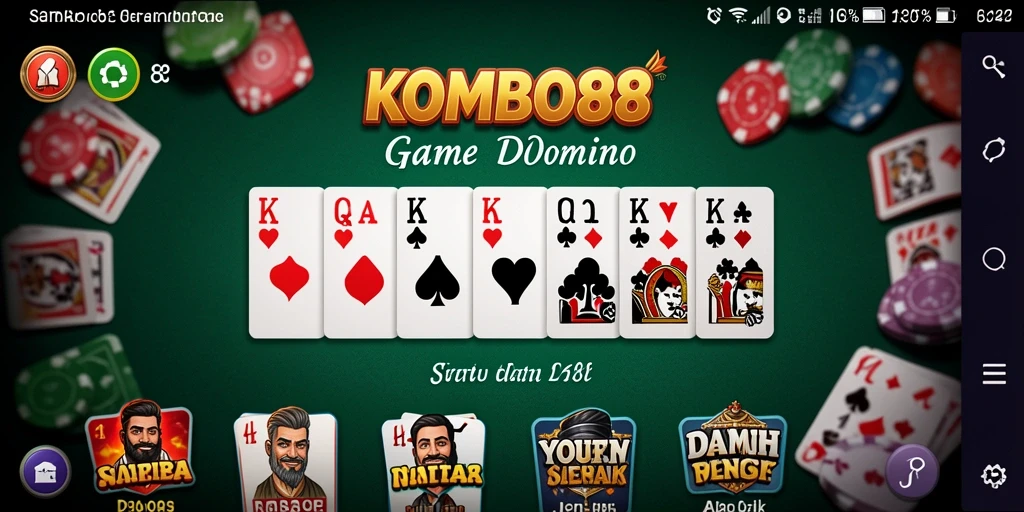 Tangkapan layar utama KOMBO88 menampilkan gameplay seru Domino.