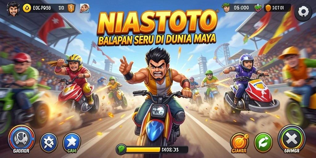 Tampilan gameplay Racing yang mendebarkan di NIASTOTO.