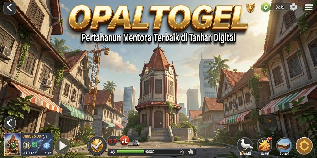 Tampilan gameplay OPALTOGEL dengan menara pertahanan yang strategis.