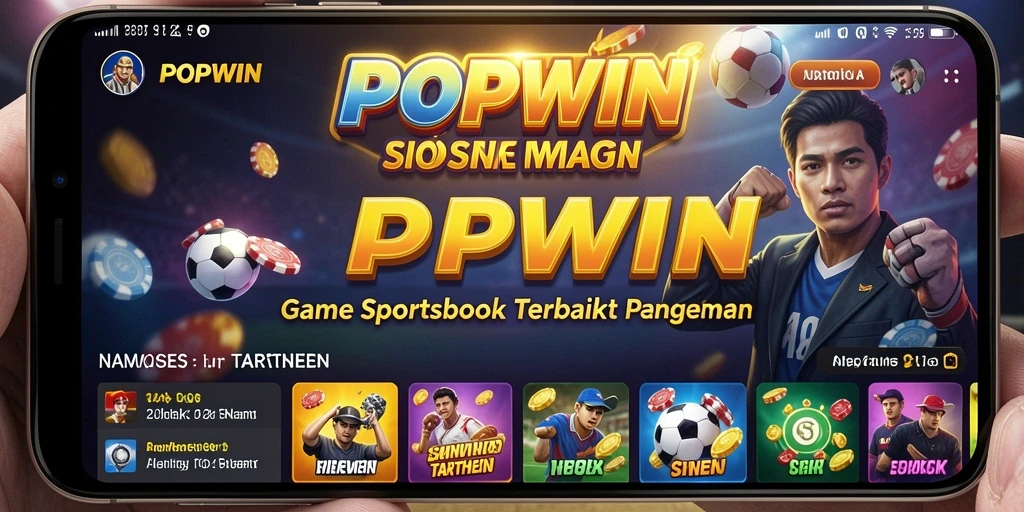 Tampilan gameplay menarik dengan fitur taruhan Sportsbook.