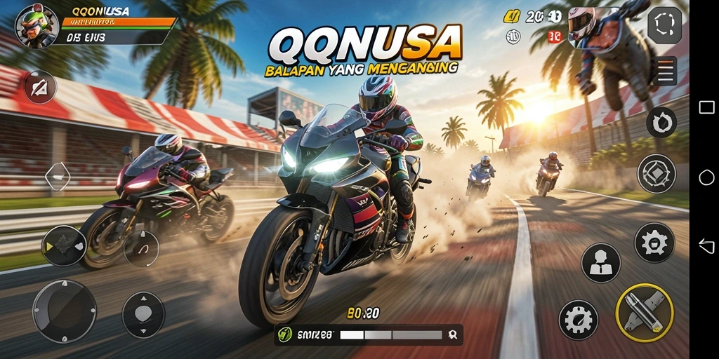 Gameplay balapan motor yang seru dan menegangkan di QQNUSA.