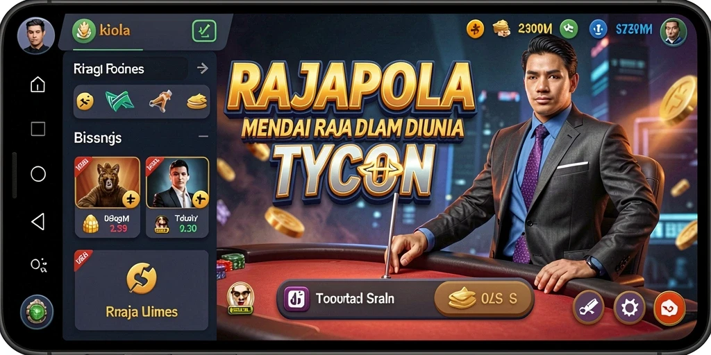 Tangkapan layar menunjukkan gameplay menarik dari RAJAPOLA sebagai game Tycoon.