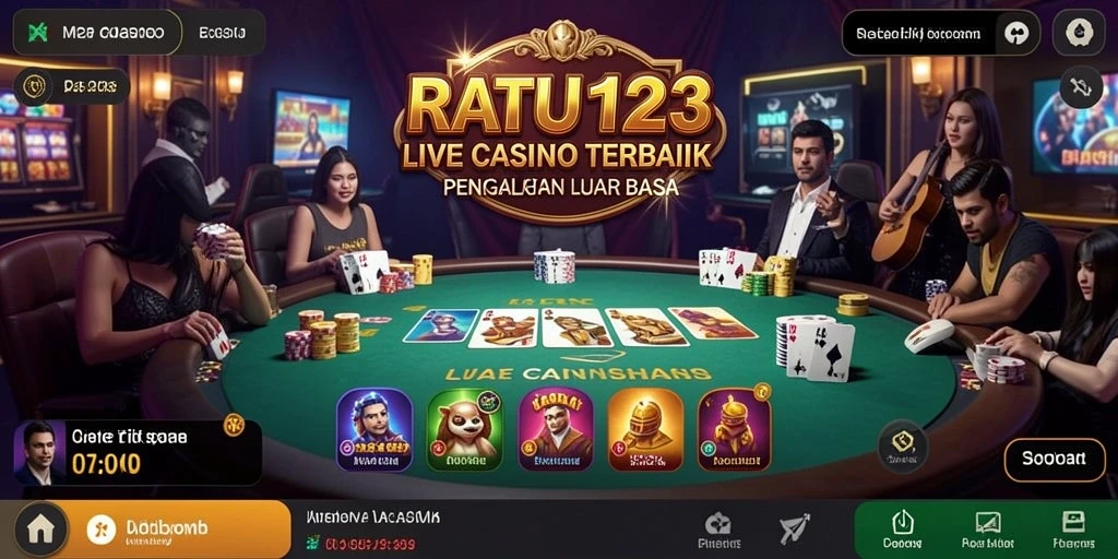 Tampilan gameplay menarik dari RATU123 dalam Live Casino.