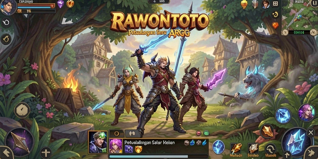Tampilan gameplay seru dalam dunia fantasi RAWONTOTO.