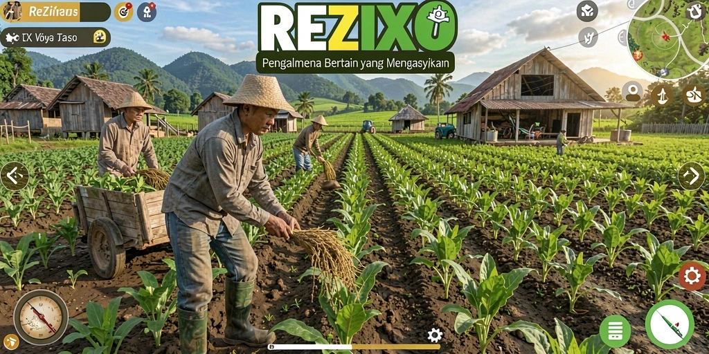 Tampilan menarik dari permainan Farming di REZIXO.