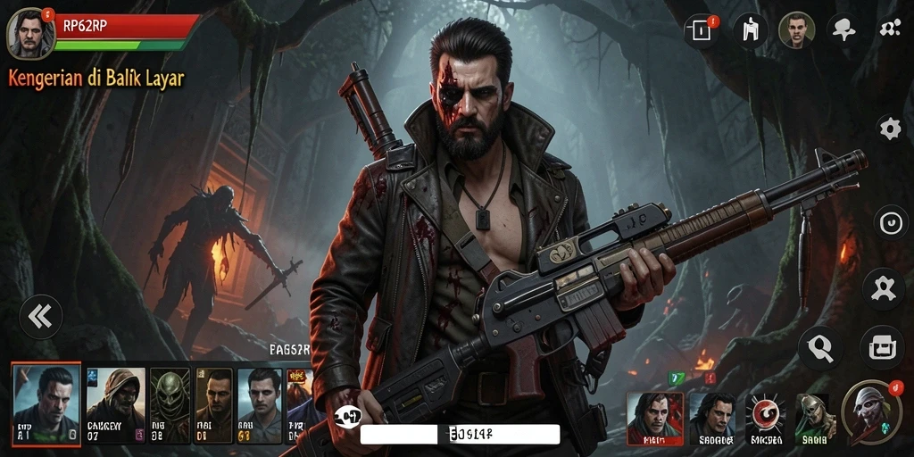 Tangkapan layar menunjukkan suasana mencekam dari gameplay RP62RP.
