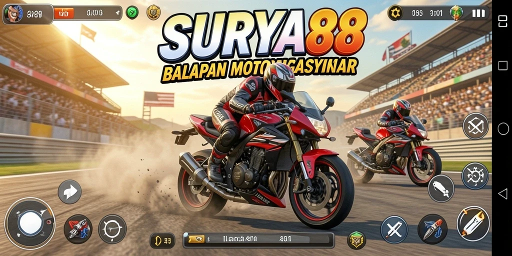 Gameplay seru dalam balapan motor SURYA88.