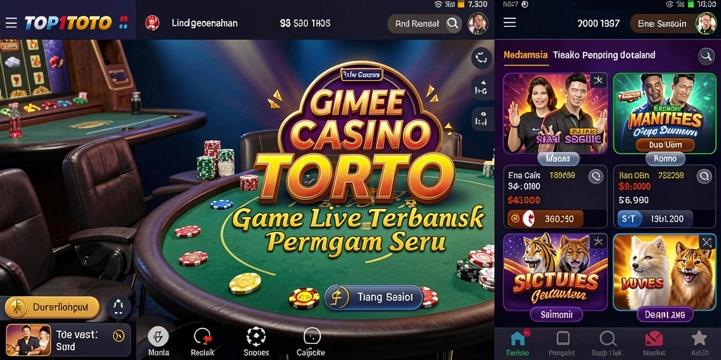 Gameplay seru di TOP1TOTO dengan dealer langsung dan suasana kasino.