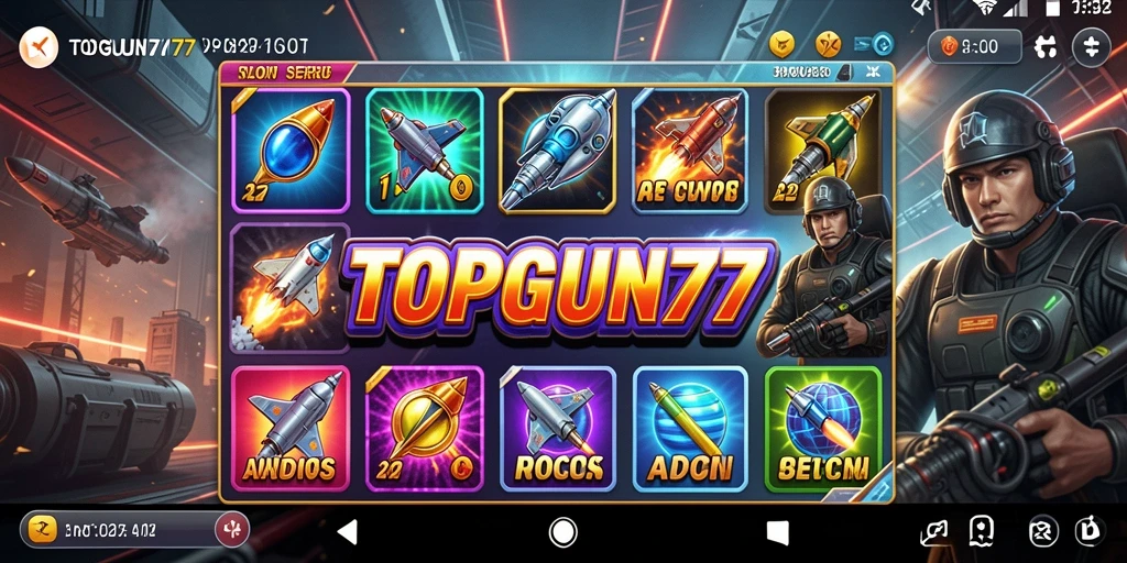 Tampilan gameplay seru dari permainan Slot TOPGUN77.