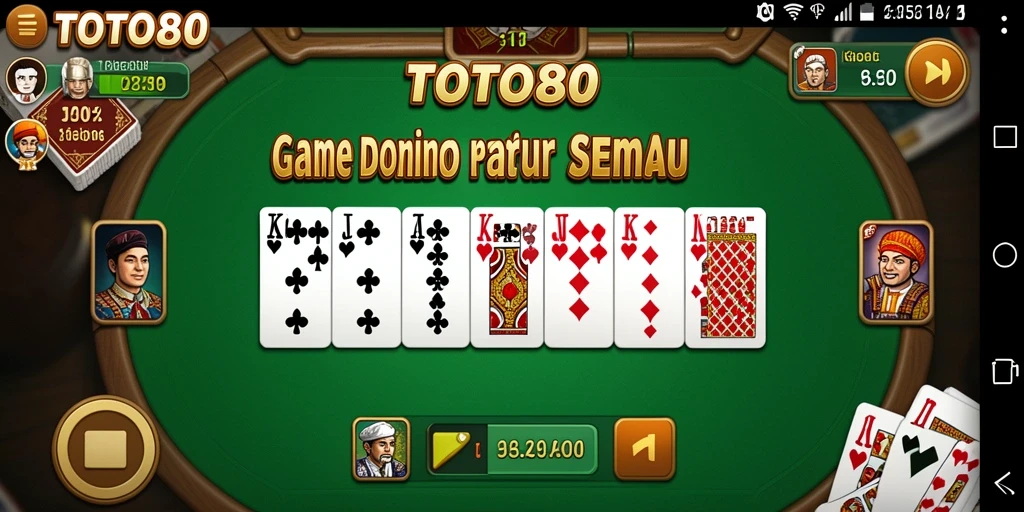 Screenshot dari gameplay seru TOTO80 yang menampilkan permainan domino.
