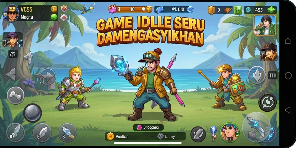 Tampilan menarik dari gameplay Idle VC55 yang seru dan interaktif.