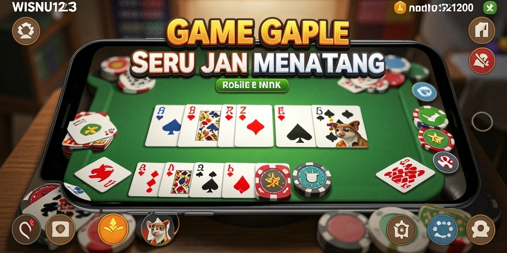 Screenshot gameplay WISNU123 yang menampilkan keseruan bermain Gaple.