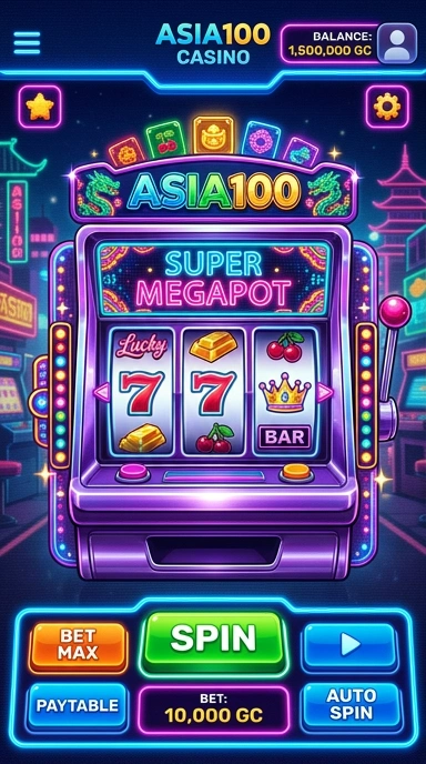 Tampilan utama aplikasi asia100 yang menarik.
